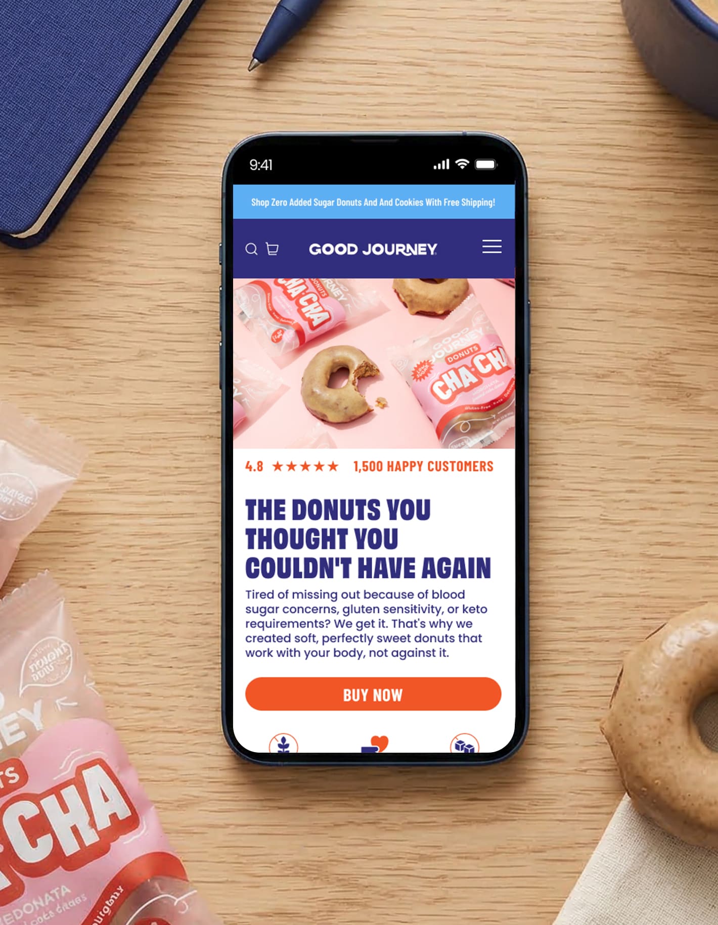 Good Journey Donuts mobile homepage